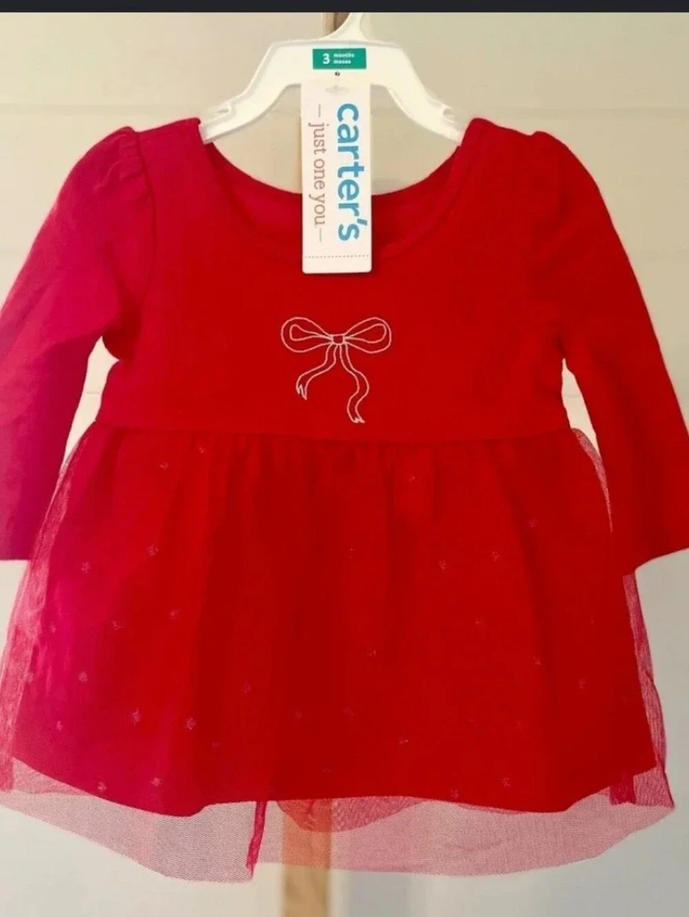 NEW Carter's Just One You Baby Girls'  Shimmer Bow Tutu Dress,